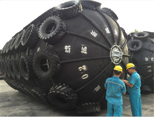 Karet Yokohama Pneumatic Fenders untuk Perlindungan Kapal Hot Galvanizing Flange Diameter 0,5-4,5m
